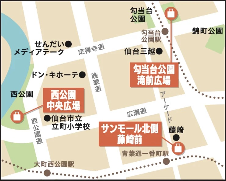 オフィシャルグッズ販売ブースの場所を示した会場マップ